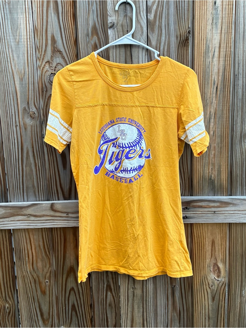 Blue 84 LSU Tigers Yellow Graphic Tee